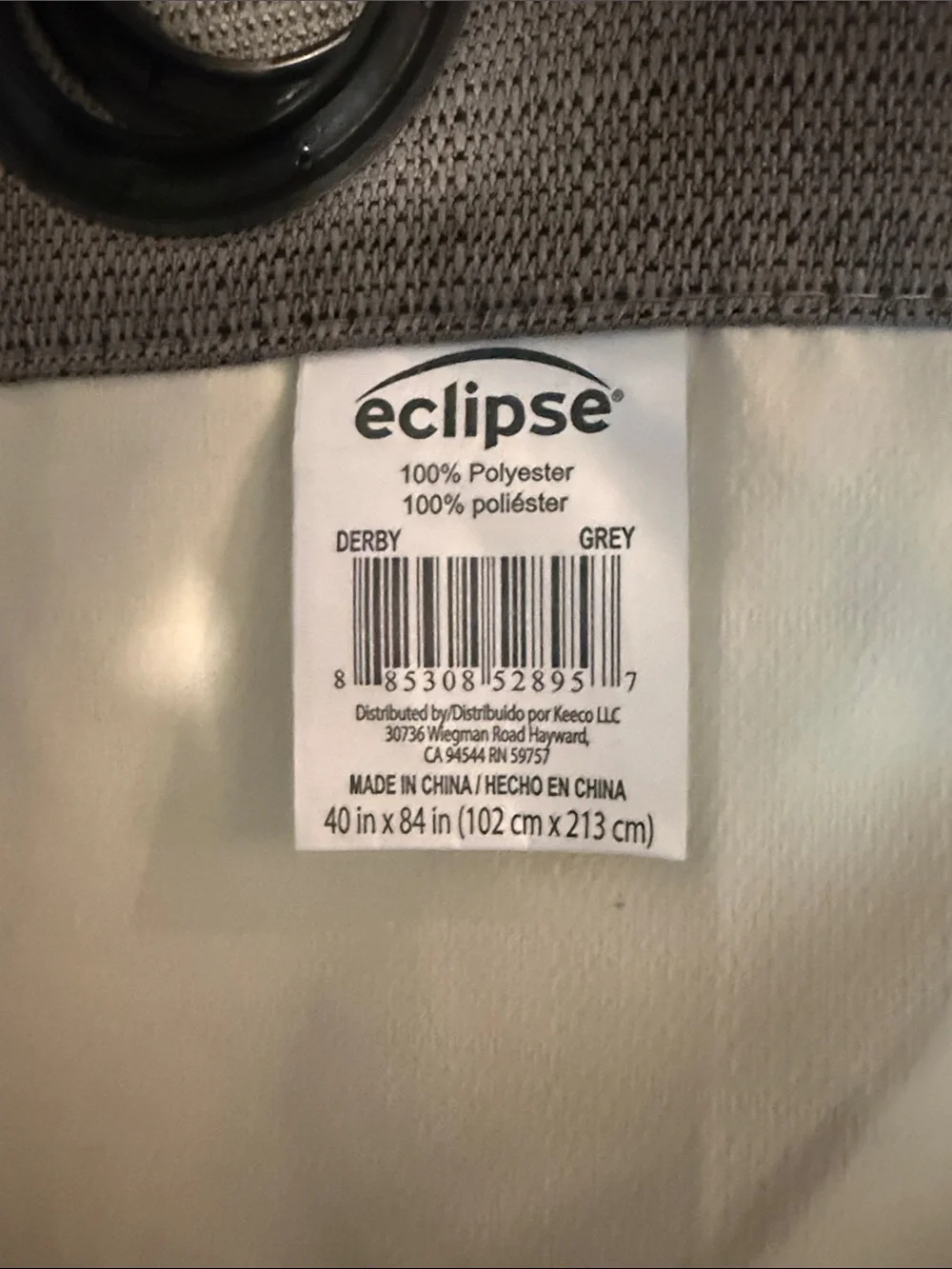 2x Gray Panels of Eclipse Blackout Curtains, Like New, Heavy good material!